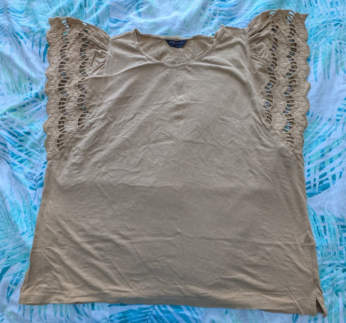 Ladies beige top with - beige,
