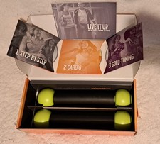 Zumba Gold Fitness Set Toning Sticks & Live It Up DVD Set / Healthy Living Guide