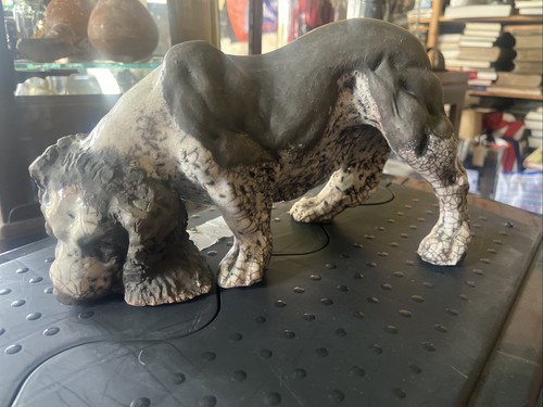 Rudge raku pottery - dog,