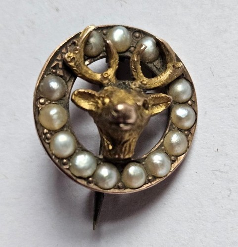 Antique carat gold stag - stag, head