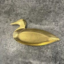Vintage Brass Duck Tray Jewellery Coin Trinket Tray Holder Dresser Vanity Decor
