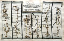 PRESTEIGNE TO CARMARTHEN BY JOHN OGILBY REDUCED BY THOMAS GARDNER  c1719