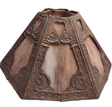 Antique Slag Glass & Lead lamp shade by Poul Henningsen PH marked on all sides