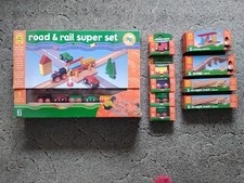 Wooden train and road track