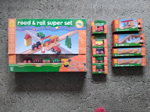 Wooden train and road - , track