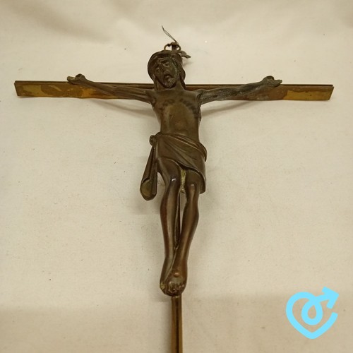 Vintage metal crucifix - vintage,