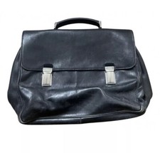 Prada Leather Briefcase Satchel Black Vintage