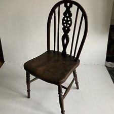 Antique Childs Windsor Chair Wheel Back Stick Back Childrens Size
