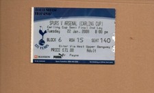 Used Ticket - Tottenham v Arsenal 22.1.2008 LC Semi Final