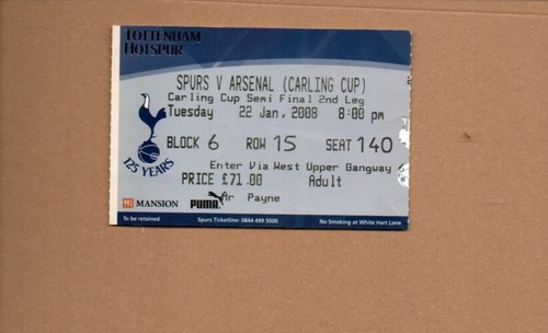 Used ticket tottenham - tottenham, v