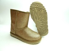 NEW UGG KIDS SHORT II GLITTER 1098491K GOLD SIZE 5