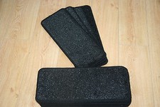 14 Black Glitter Stair Pads Carpet Stair Treads Black Sparkle Pad! Large Pads