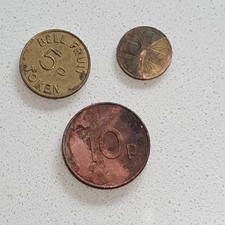 3 UK 'Arcade' Tokens, Bell Fruit,  R & W, Associated Leisure Group