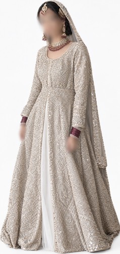 Luxury ivory bridal anarkali - luxury,