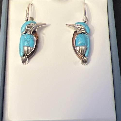 Kingfisher bird hook earrings - kingfisher,