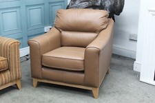 PARKER KNOLL MONTANA  ARMCHAIR IN BROWN LEATHER