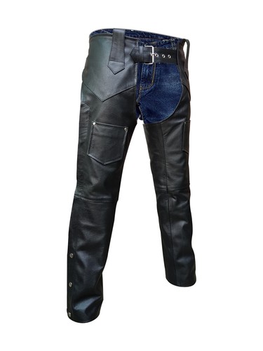 Mens real black leather - real,