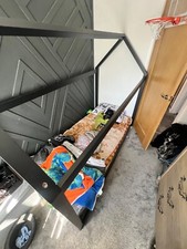 Treehouse Single Bed Frame 3FT Kids Sleeper Wooden House Low Childs Canopy Bed