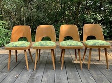 4 x Vintage Oswald Haerdt 50’s 60’s Czech Thonet Beech Collectable Dining chairs