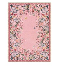 5 Ft X 7 Ft Pink Floral Rug