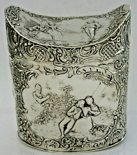 Quality solid silver tea caddy - silver,
