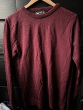 Boohoo Man Long Sleeve Jumper Maroon Red Size M