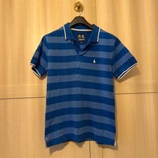 Musto Blue Striped Jersey Polo Shirt Large Mens
