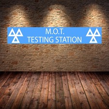 mot testing station Banner Garage Workshop mancave PVC sign workshop pitlane