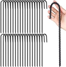 36 Pcs 12" Rebar Stakes Metal Chain Link Stakes Ground Fence Gard Trampoline
