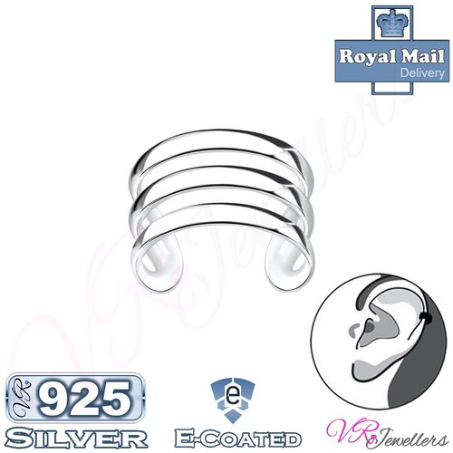 Triple band ear cuff - ear, no