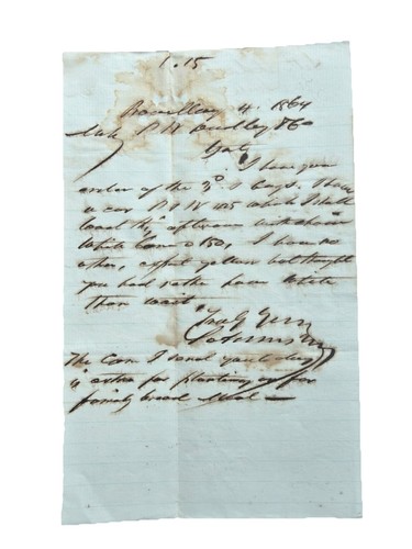 1864 seth adams signed - seth, letter-