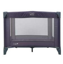 Cuggl Travel Cot  4 Mesh Sides Ventilation Easy View & Removable Mattress Grey