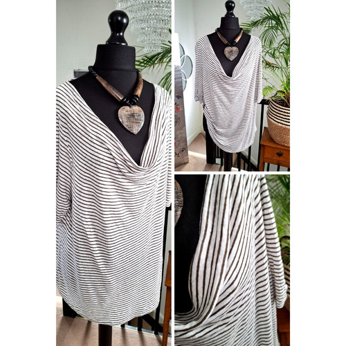 White ladies top tunic striped - ladies,