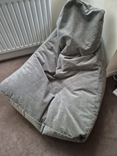 Grey fabric beanbag lounger - grey,