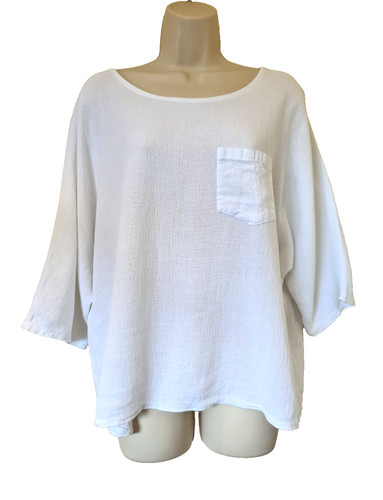 Italian washed linen top - linen,