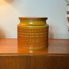 Hornsea Saffron Storage Pot, Tea, Mid Century Modern, Vintage