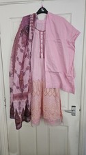Lawn 3pc Pink  Shalwar Kameez Suit Xl
