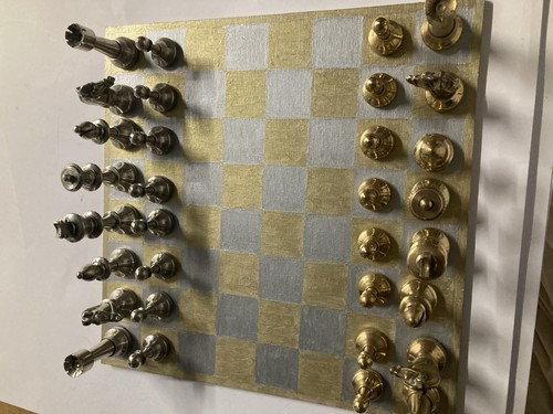 Vintage metal chess - metal, &