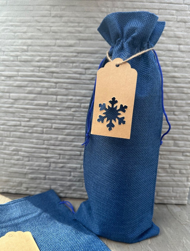 Blue hessian burlap wine - 1x,