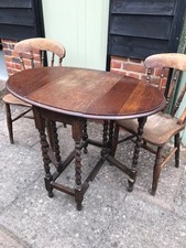 vintage oak barleytwist gateleg table