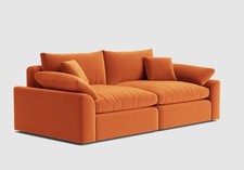 LOAF Cuddlemuffin Modular Sofa in Orange Clever Velvet (1802)