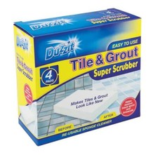 4 X Tile And Grout Sponges Bathroom Kitchen Cleaner Stain Mould Remover Wipes