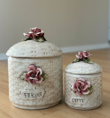 Vintage capodimonte canister - capodimonte,