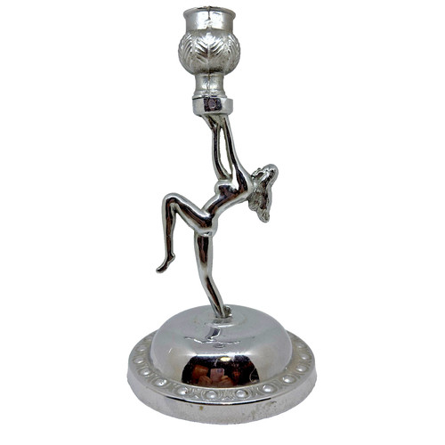 Chrome art deco figural nude - figural,