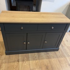 Dark Grey Sideboard Cabinet 2 Drawers 3 Doors Modern Storage Console Unit