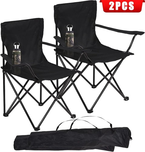 Folding camping chairs - 2x,