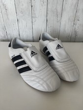 Adidas Taekwondo SMII-LS Trainers White Uk 7,5 Sneakers Shoes Black Stripes 