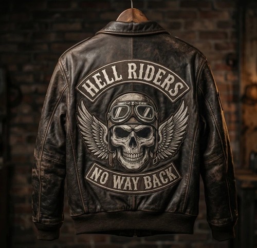 Brown real leather bomber - real,