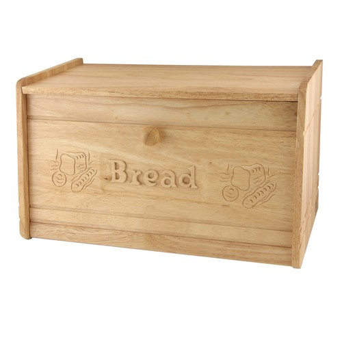 Wooden bread bin carved - bin, drop