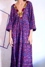 ZARA purple orange red FLORAL FFESTIVAL BOHO tiered CAMILLE Dress Size S Size 10